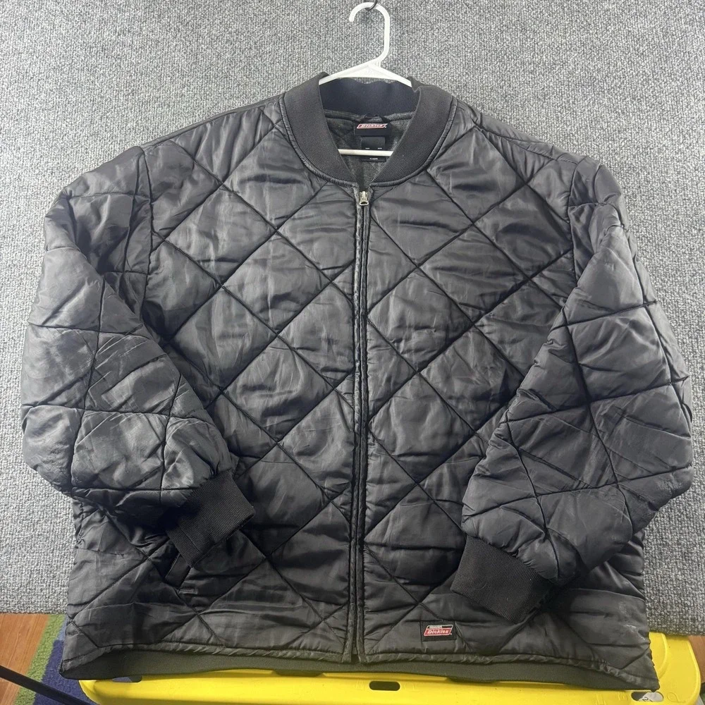 Dickies Jacket Mens 2XL Black Quilted Bomber Full Zip Puffer Insulated Workwear